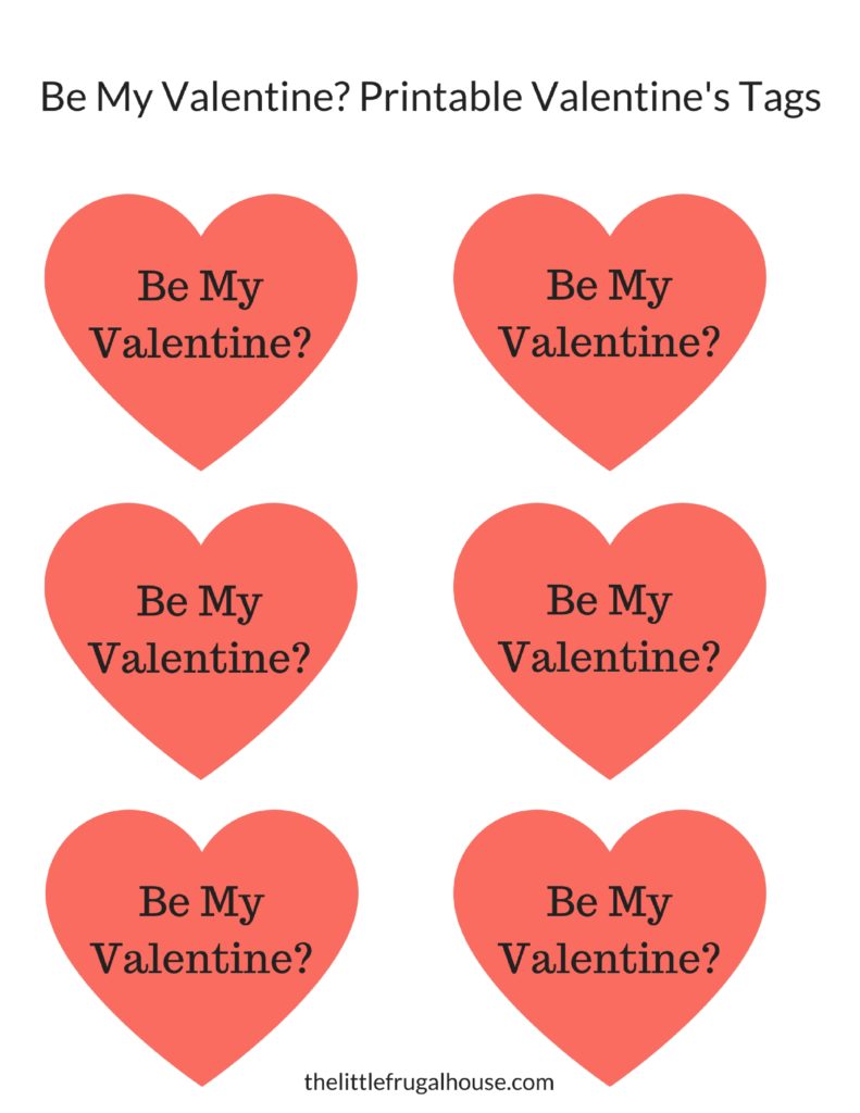 Valentine's Candy Gift Tags - 5 FREE Options - The Little Frugal House