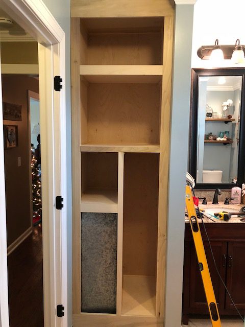 Bathroom Cabinet Build - An Awkard Space Turned Into Spacious Storage