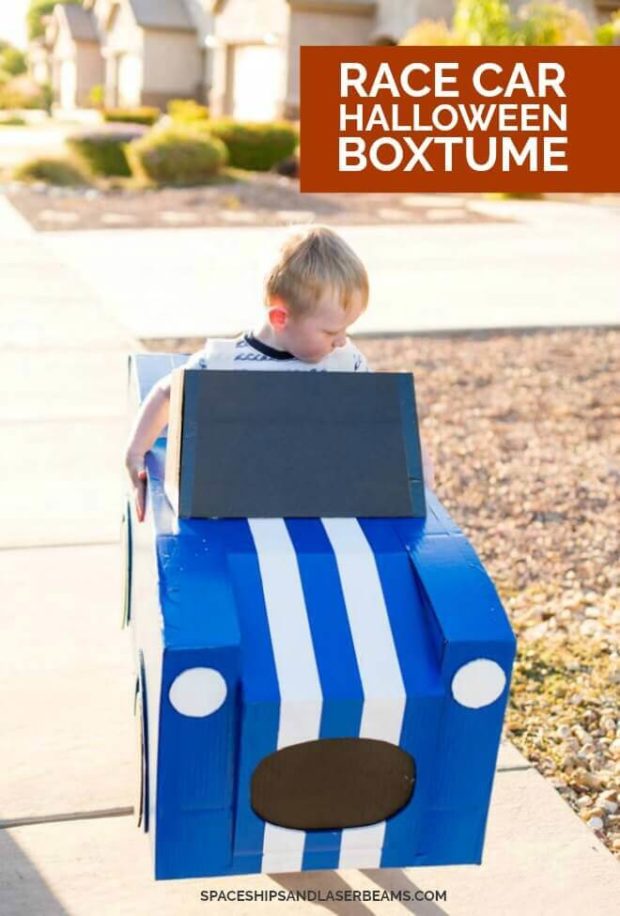 MAIN-cardboard-box-boys-race-car-costume-idea-1 - The Little Frugal House