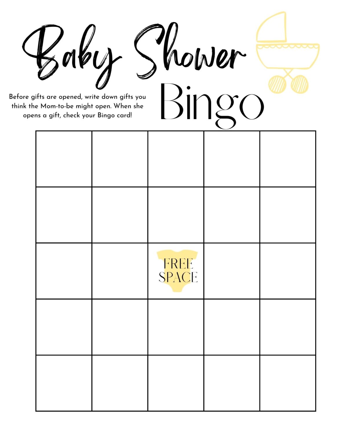 Free Baby Shower Printable Bingo Cards - The Little Frugal House