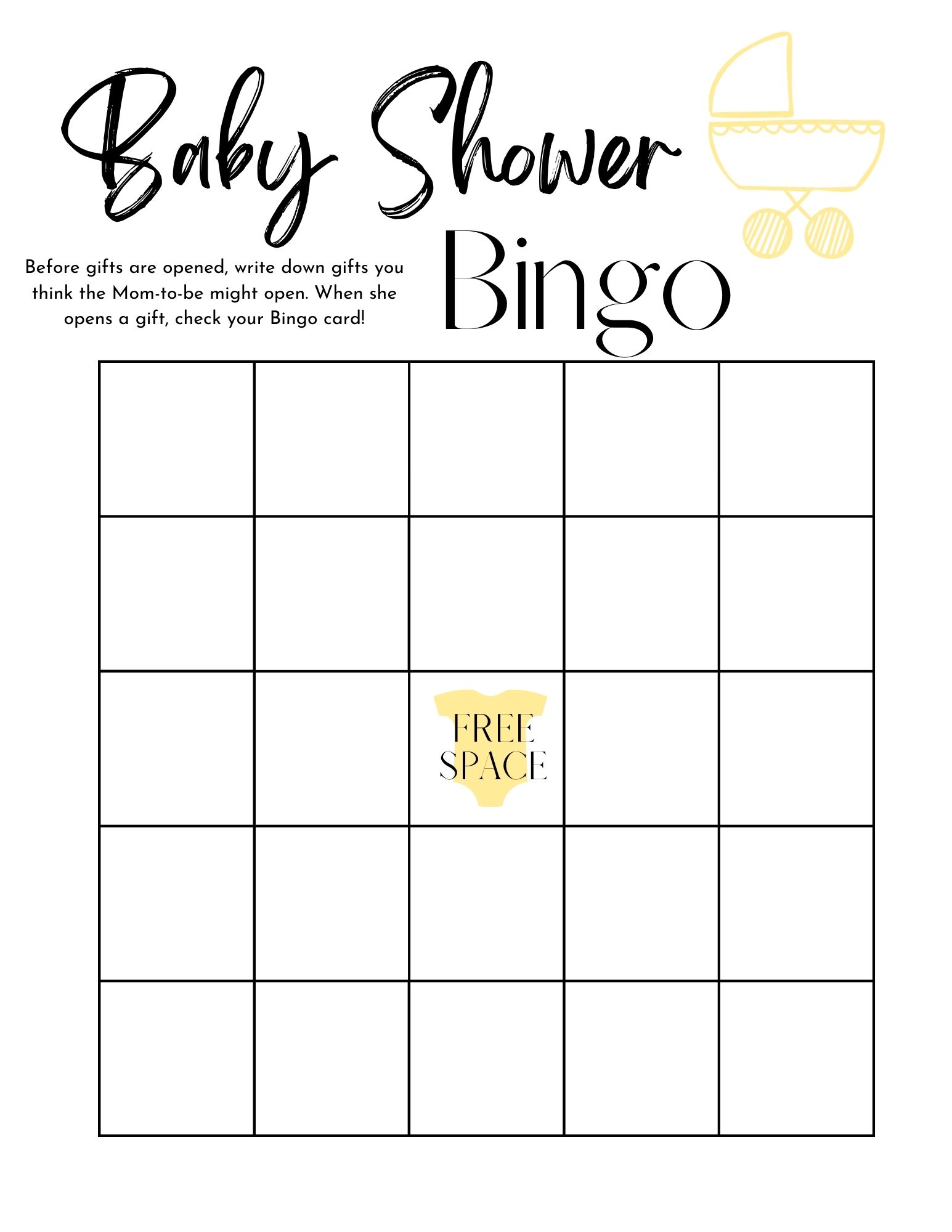 Free Baby Shower Printable Bingo Cards - The Little Frugal House