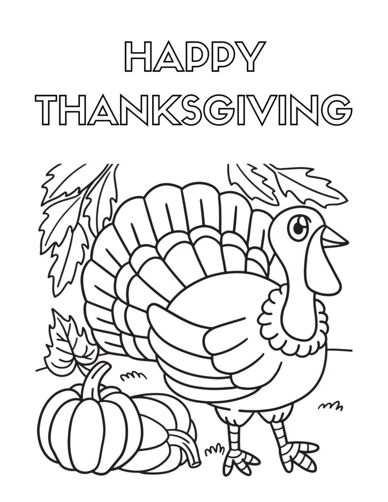 Happy Thanksgiving Coloring Pages for Kids - Free Printable Pack