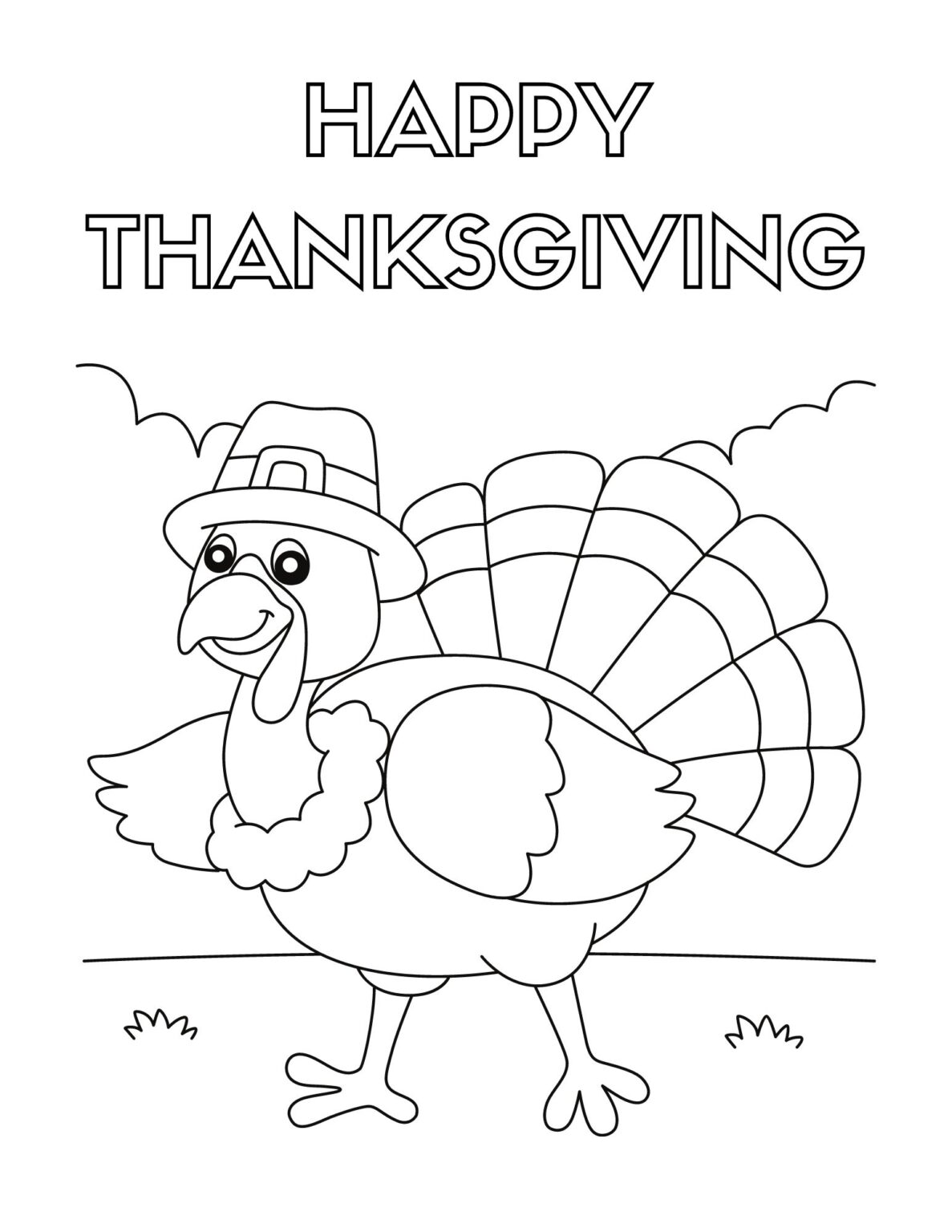 Happy Thanksgiving Coloring Pages for Kids - Free Printable Pack