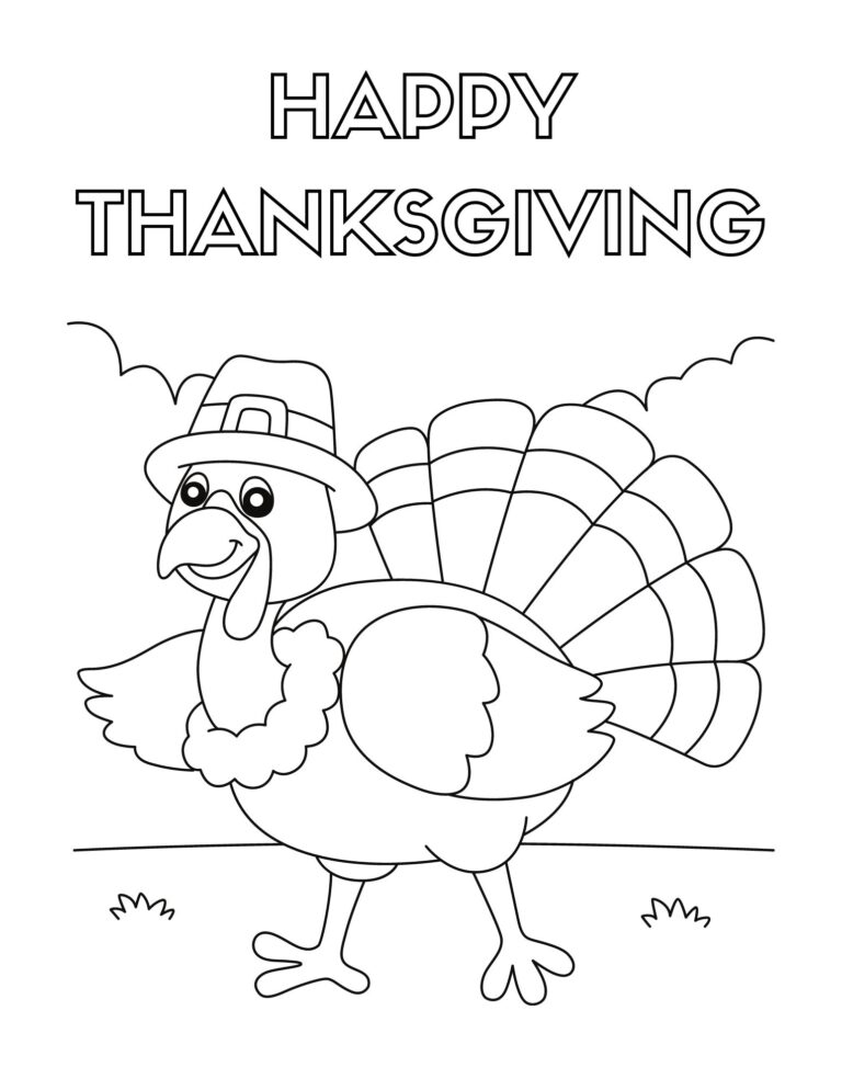 Happy Thanksgiving Coloring Pages For Kids - Free Printable Pack