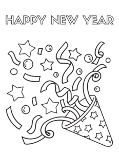 Free Printable Happy New Year Coloring Pages for Kids